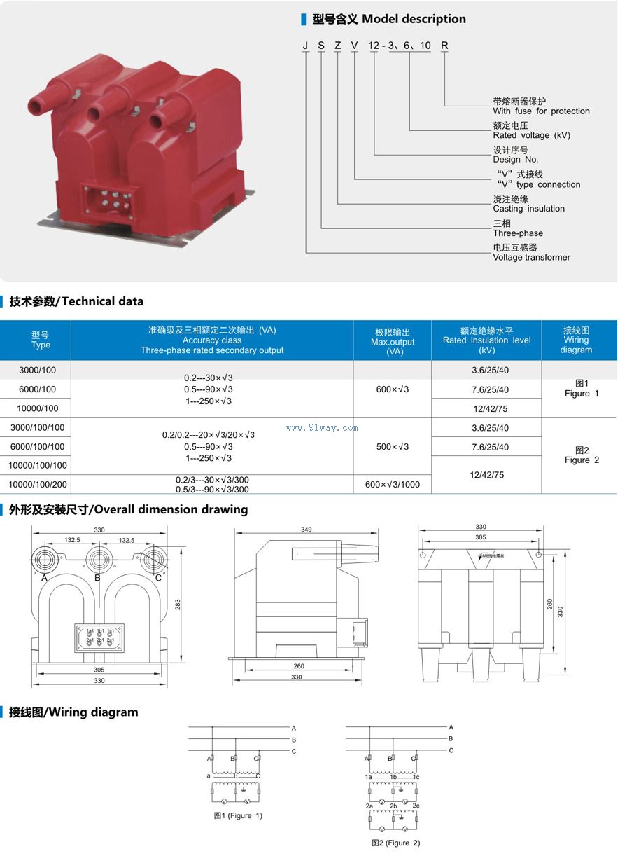 JSZV12-10R�ͻ��ڵ�ѹ������������������װ�ߴ�