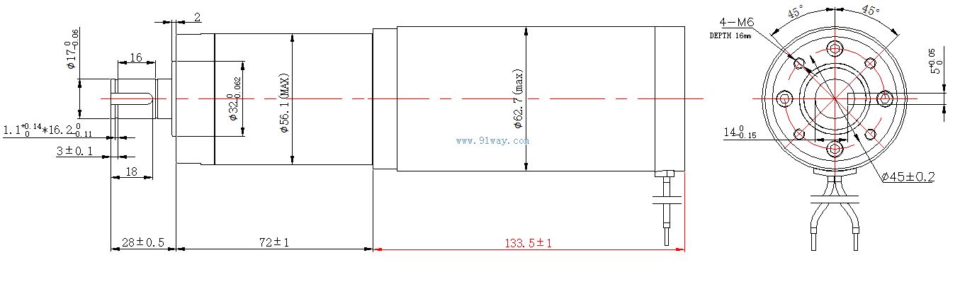 62ZYJ103��ֱ����ˢ���ٵ����װ�ߴ�