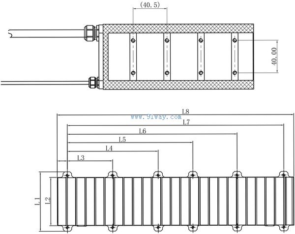 SZX series iron core linear motor installation dimensions