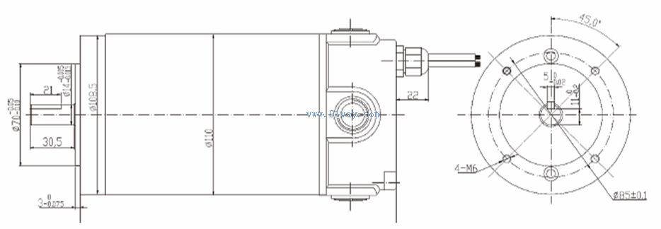 Installation dimensions of ZDY2106 DC traction motor