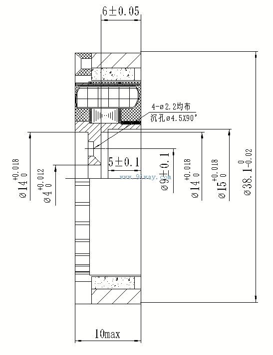 Installation dimensions of 38LYX01 DC brushed torque motor