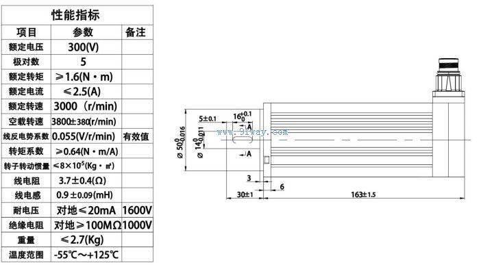 Technical parameters and installation dimensions of J60ST-X002 permanent magnet AC servo motor
