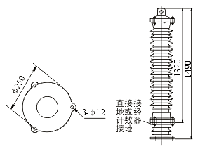 高压断路器-yh5w氧化锌避雷器yhw-66kv y5w-75-乐清市浙合电气有限